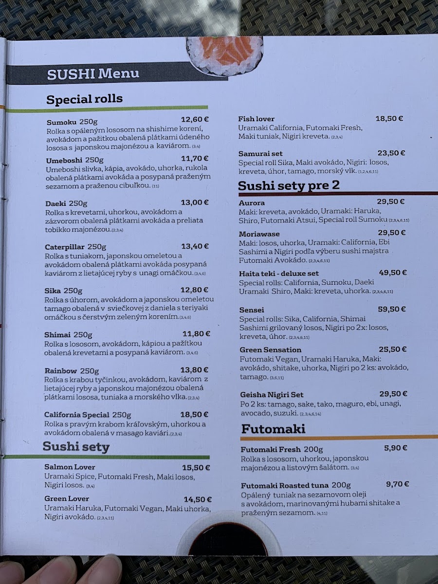 Menu Tatami Japan Restaurant Nitra-10