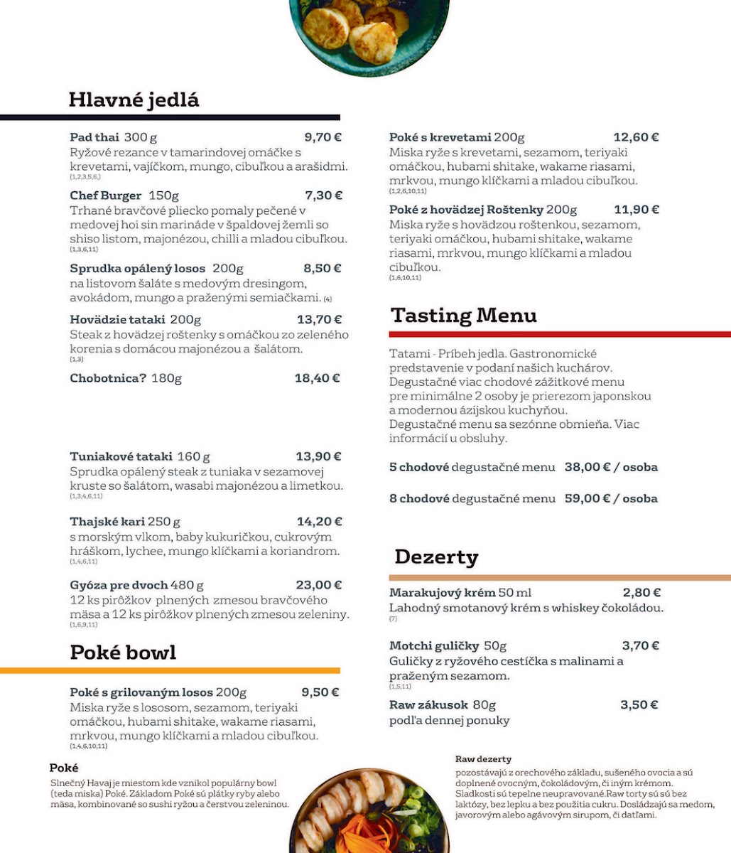 Menu Tatami Japan Restaurant Nitra-2