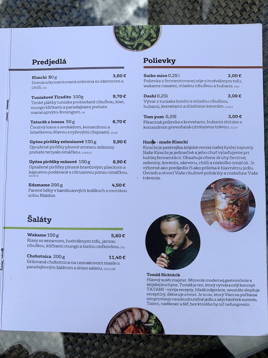 Menu Tatami Japan Restaurant Nitra-7