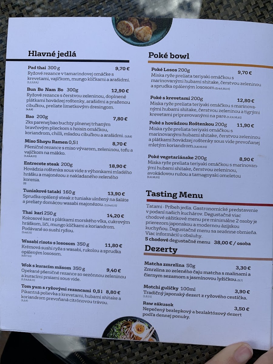 Menu Tatami Japan Restaurant Nitra-8